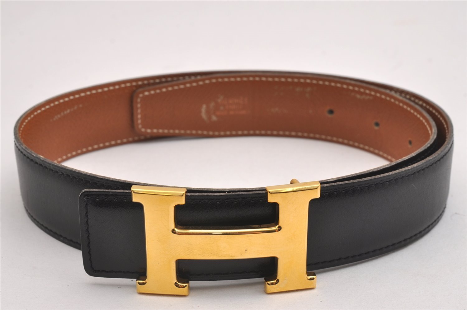 Authentic HERMES Constance Leather Belt Size 65cm 25.6