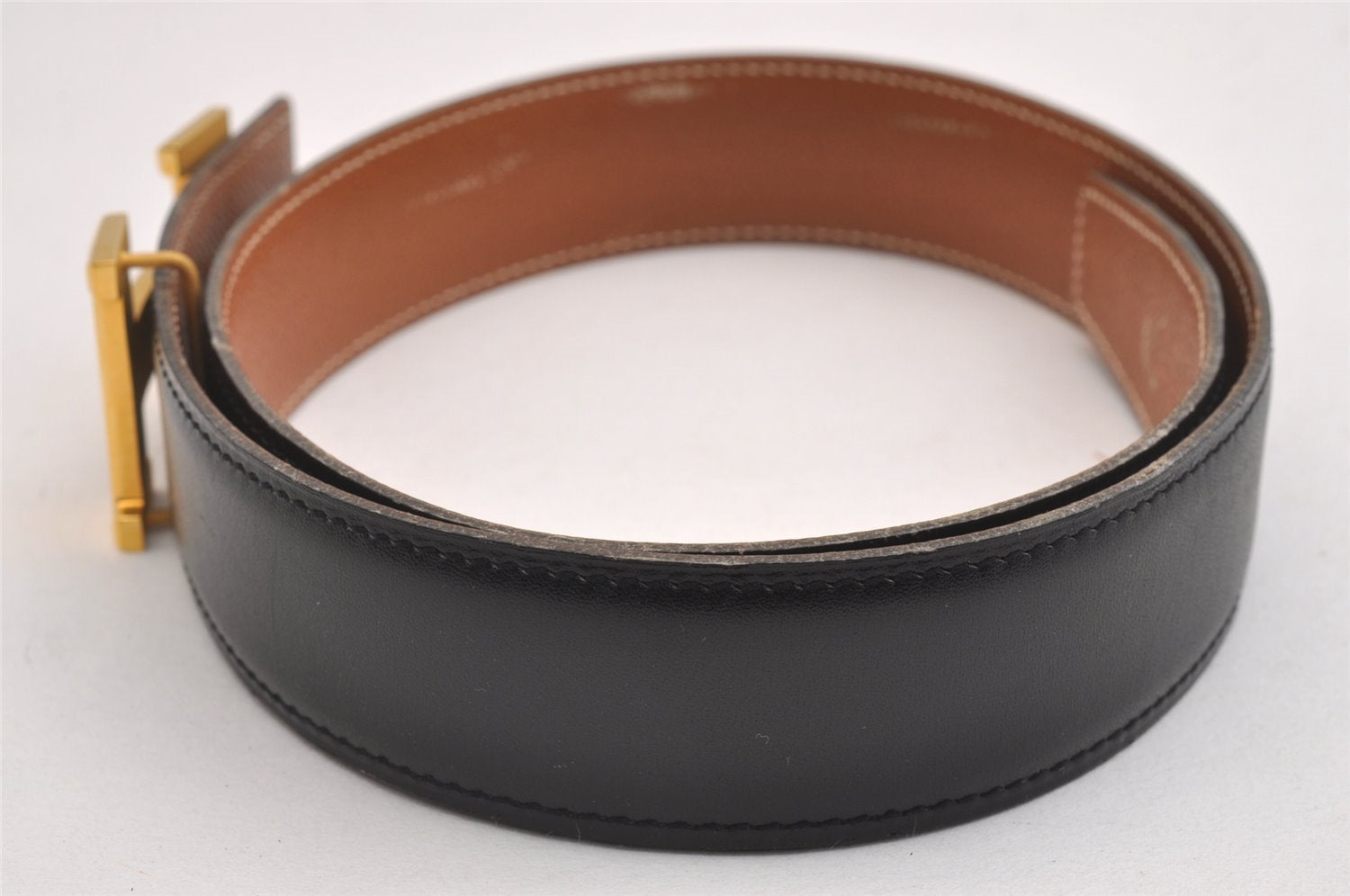 Authentic HERMES Constance Leather Belt Size 65cm 25.6