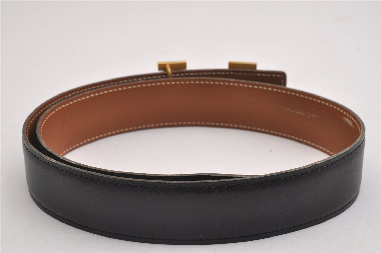 Authentic HERMES Constance Leather Belt Size 65cm 25.6