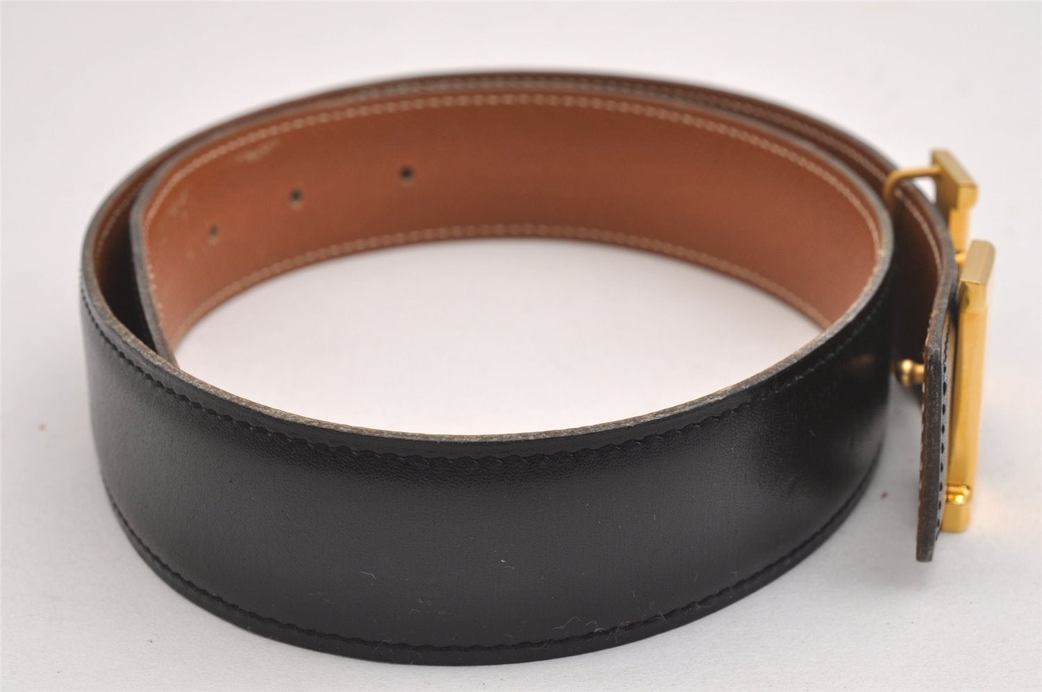 Authentic HERMES Constance Leather Belt Size 65cm 25.6