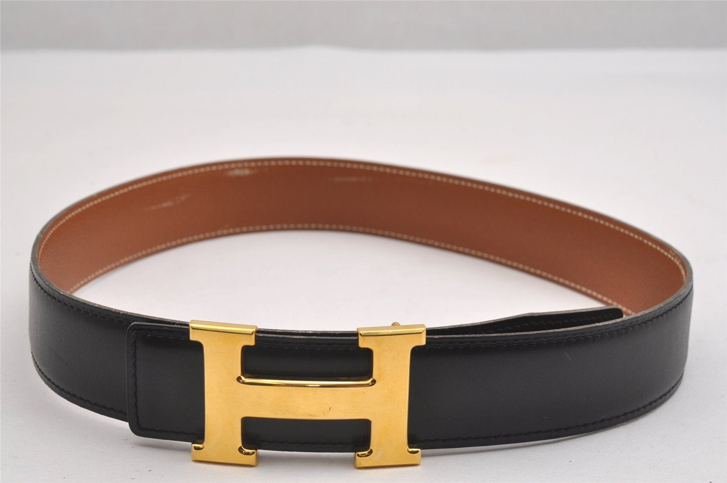 Authentic HERMES Constance Leather Belt Size 65cm 25.6