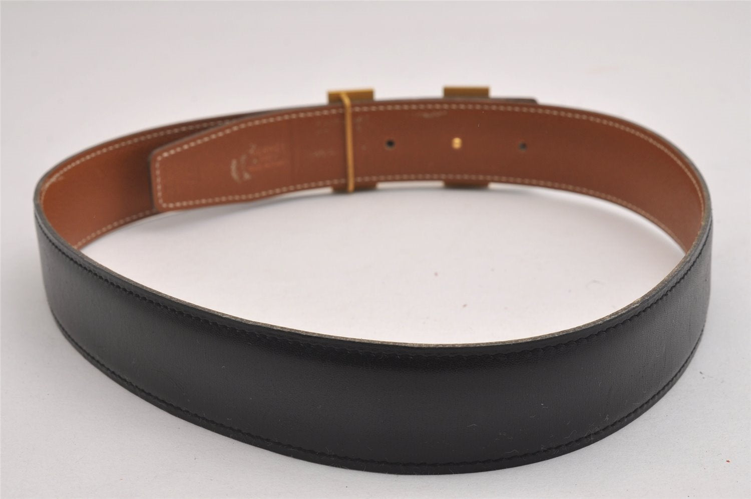 Authentic HERMES Constance Leather Belt Size 65cm 25.6