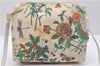 Authentic GUCCI Flora Shoulder Cross Body Bag Purse Canvas Leather White 2013D