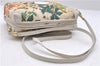 Authentic GUCCI Flora Shoulder Cross Body Bag Purse Canvas Leather White 2013D