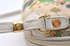 Authentic GUCCI Flora Shoulder Cross Body Bag Purse Canvas Leather White 2013D