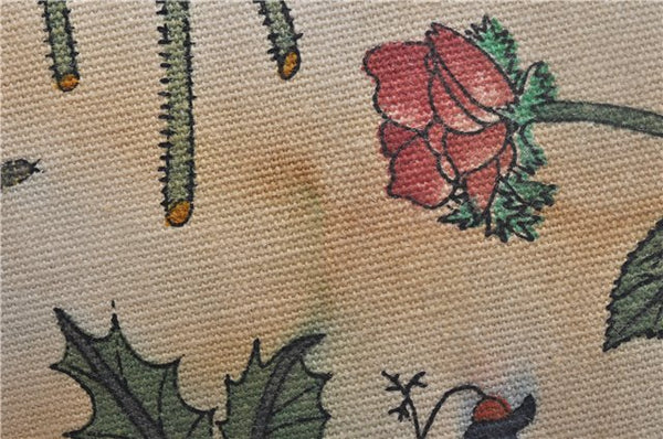 Authentic GUCCI Flora Shoulder Cross Body Bag Purse Canvas Leather White 2013D