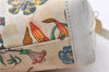 Authentic GUCCI Flora Shoulder Cross Body Bag Purse Canvas Leather White 2013D