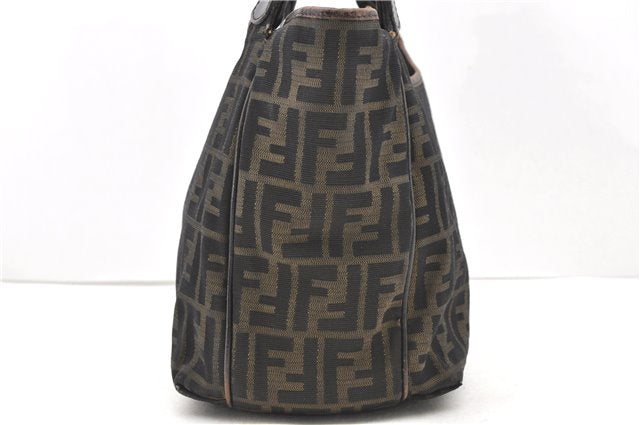 Authentic FENDI Zucca Shoulder Hand Bag Canvas Leather Brown 2014D