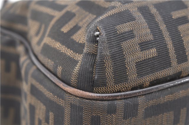 Authentic FENDI Zucca Shoulder Hand Bag Canvas Leather Brown 2014D