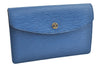 Authentic Louis Vuitton Epi Montaigne 23 Clutch Hand Bag Blue M52665 LV 2014G