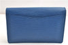 Authentic Louis Vuitton Epi Montaigne 23 Clutch Hand Bag Blue M52665 LV 2014G
