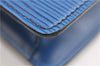 Authentic Louis Vuitton Epi Montaigne 23 Clutch Hand Bag Blue M52665 LV 2014G
