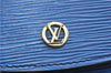 Authentic Louis Vuitton Epi Montaigne 23 Clutch Hand Bag Blue M52665 LV 2014G