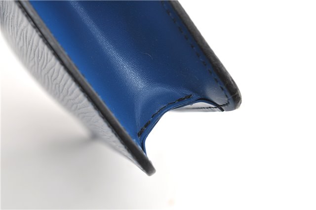 Authentic Louis Vuitton Epi Montaigne 23 Clutch Hand Bag Blue M52665 LV 2014G