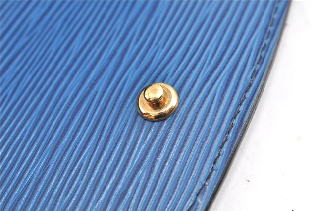 Authentic Louis Vuitton Epi Montaigne 23 Clutch Hand Bag Blue M52665 LV 2014G