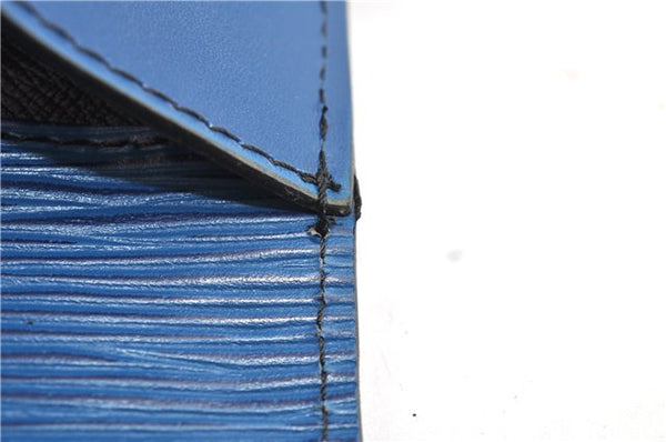 Authentic Louis Vuitton Epi Montaigne 23 Clutch Hand Bag Blue M52665 LV 2014G