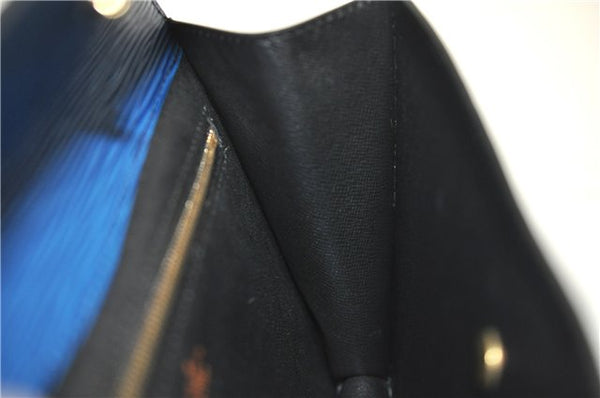 Authentic Louis Vuitton Epi Montaigne 23 Clutch Hand Bag Blue M52665 LV 2014G