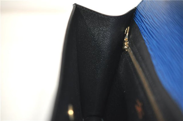 Authentic Louis Vuitton Epi Montaigne 23 Clutch Hand Bag Blue M52665 LV 2014G