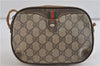 Authentic GUCCI Web Sherry Line Shoulder Cross Bag GG PVC Leather Brown 2017D