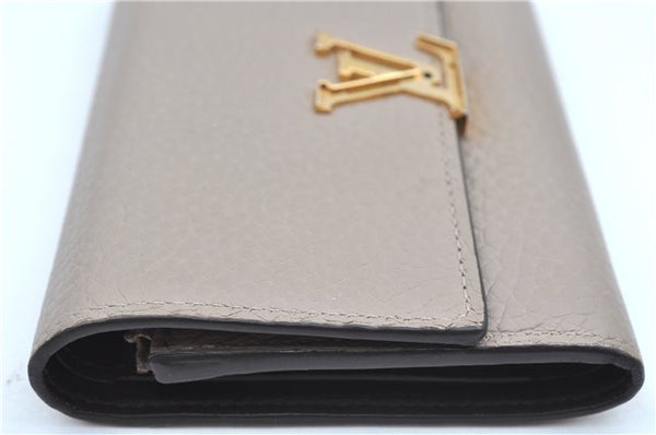 Authentic Louis Vuitton Taurillon Capucines Compact Wallet M62159 Beige 2022E