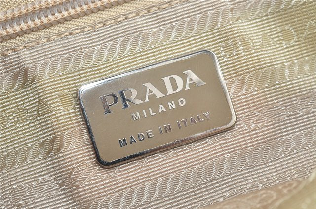 Authentic PRADA Nylon Shouldr Hand Bag White Ivory 2023D