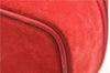 Authentic GUCCI Horsebit Vanity Hand Bag Purse Suede Leather Red 2026G