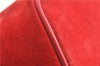 Authentic GUCCI Horsebit Vanity Hand Bag Purse Suede Leather Red 2026G