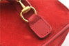 Authentic GUCCI Horsebit Vanity Hand Bag Purse Suede Leather Red 2026G