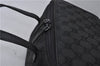 Authentic GUCCI Vanity Hand Bag GG Canvas Leather 124540 Black 2028D