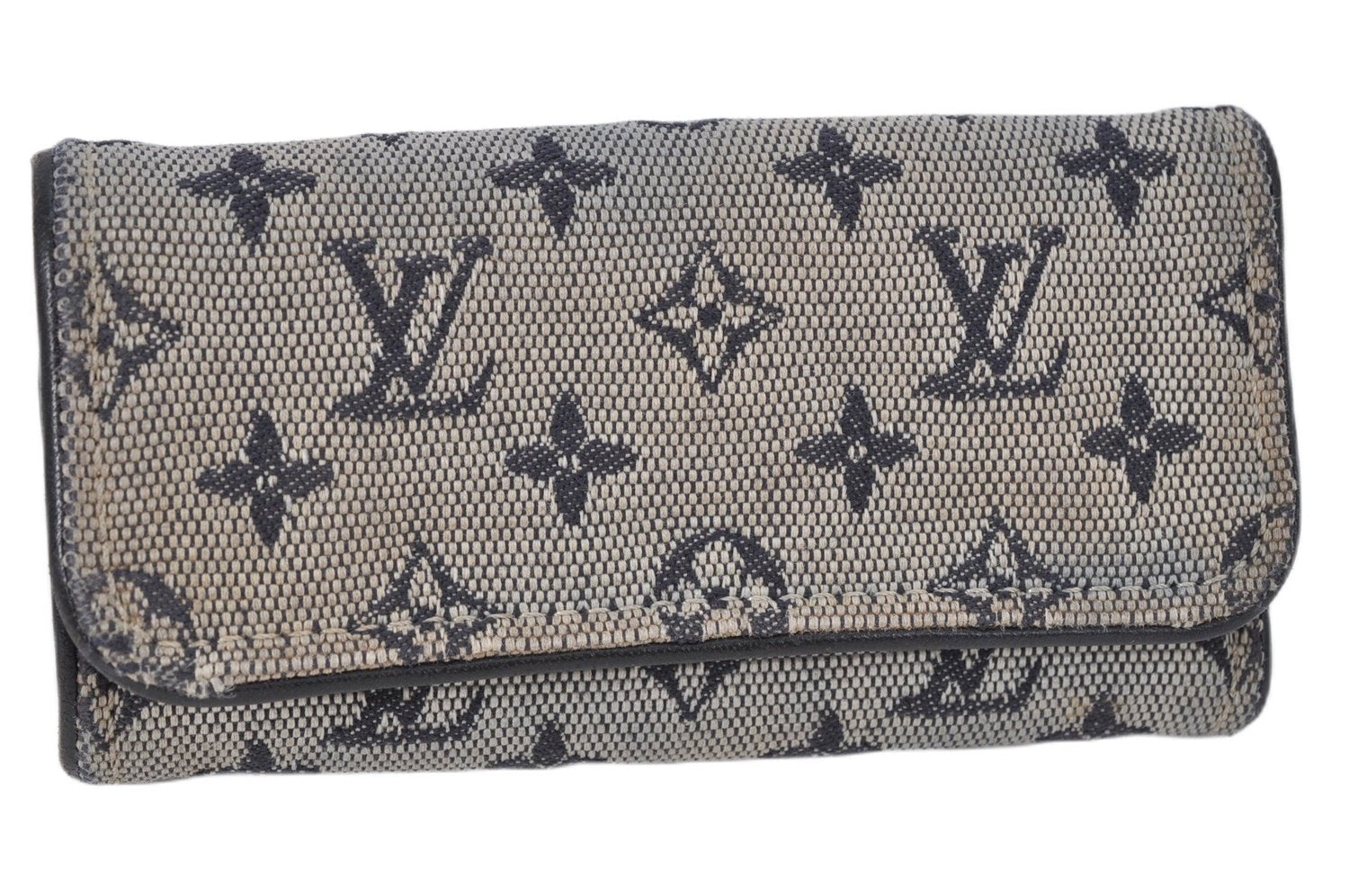 Auth Louis Vuitton Monogram Mini Multicles 4 Four Hooks Key Case Blue LV 2029G