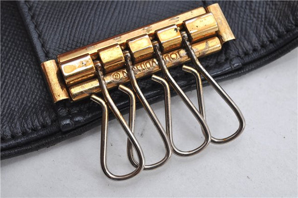 Auth Louis Vuitton Monogram Mini Multicles 4 Four Hooks Key Case Blue LV 2029G