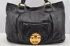 Authentic MIU MIU Vintage Leather Shoulder Hand Tote Bag Black 2029I