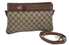 Authentic GUCCI Web Sherry Line Shoulder Bag GG PVC Leather Brown Junk 2032I