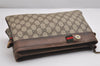 Authentic GUCCI Web Sherry Line Shoulder Bag GG PVC Leather Brown Junk 2032I