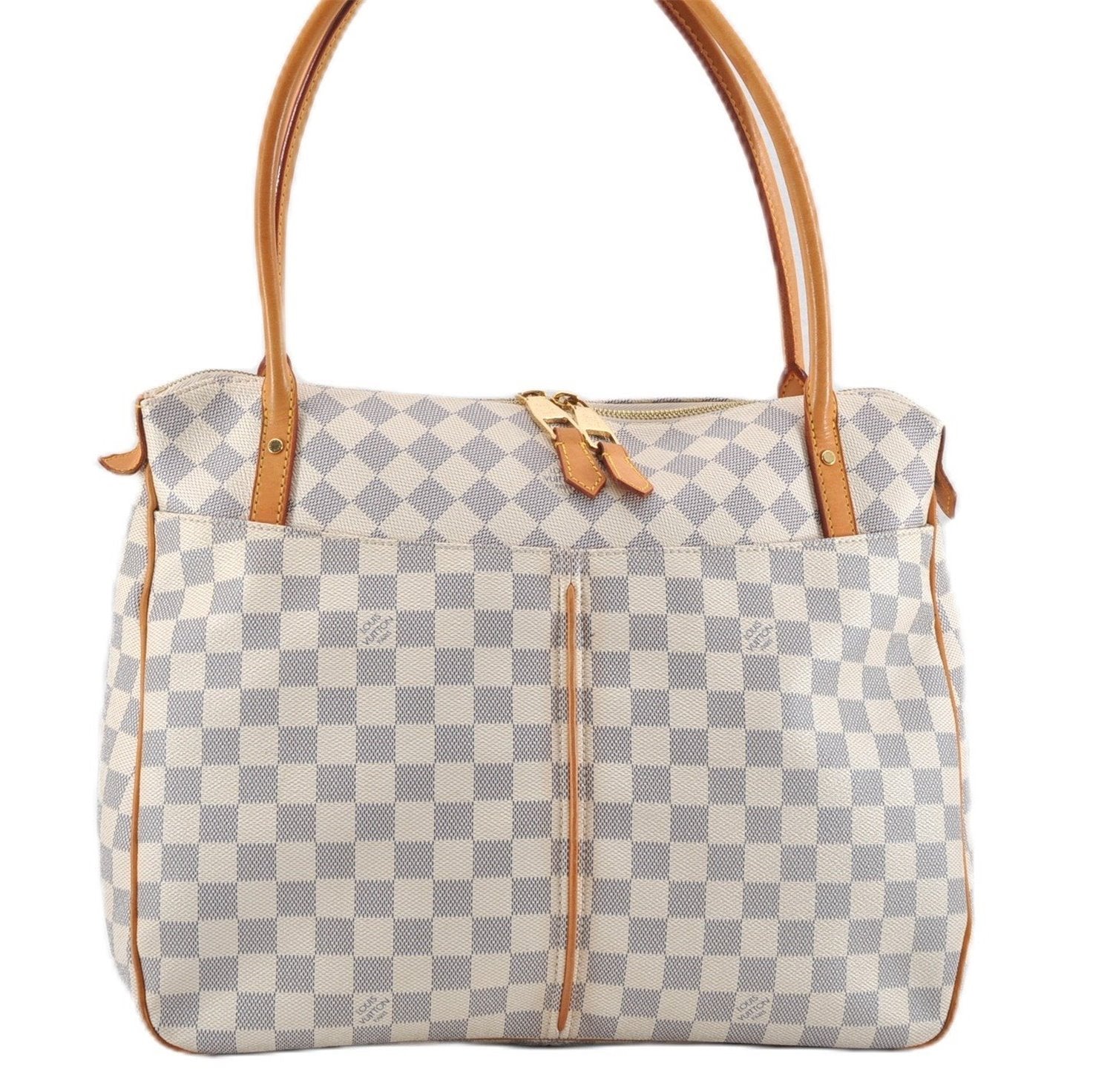Authentic Louis Vuitton Damier Azur Figheri GM Shoulder Tote Bag N41175 LV 2036G