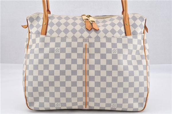 Authentic Louis Vuitton Damier Azur Figheri GM Shoulder Tote Bag N41175 LV 2036G