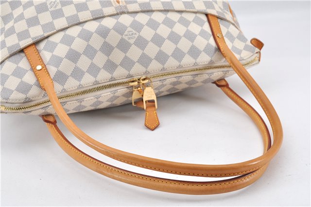 Authentic Louis Vuitton Damier Azur Figheri GM Shoulder Tote Bag N41175 LV 2036G