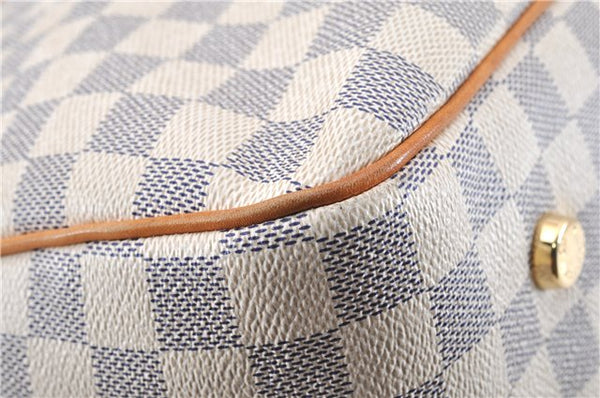 Authentic Louis Vuitton Damier Azur Figheri GM Shoulder Tote Bag N41175 LV 2036G