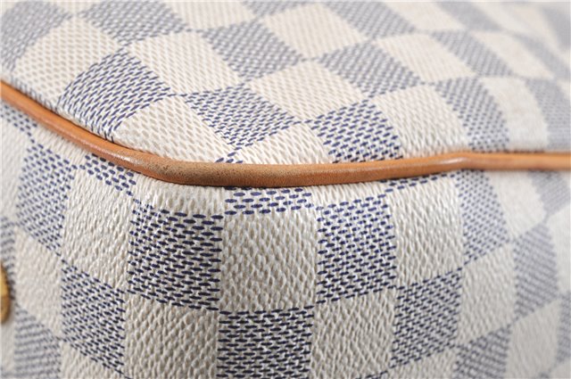 Authentic Louis Vuitton Damier Azur Figheri GM Shoulder Tote Bag N41175 LV 2036G