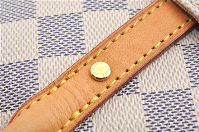 Authentic Louis Vuitton Damier Azur Figheri GM Shoulder Tote Bag N41175 LV 2036G