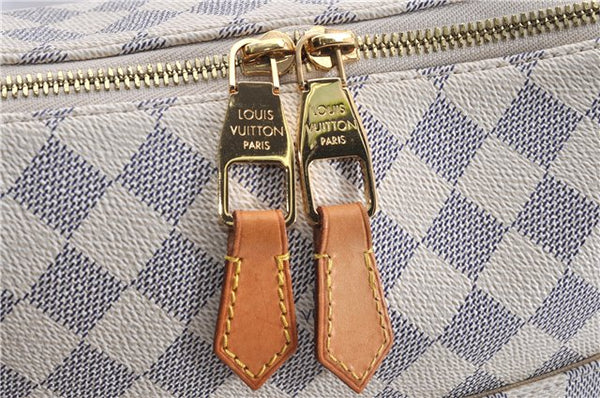 Authentic Louis Vuitton Damier Azur Figheri GM Shoulder Tote Bag N41175 LV 2036G