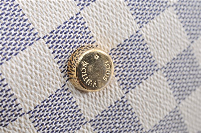 Authentic Louis Vuitton Damier Azur Figheri GM Shoulder Tote Bag N41175 LV 2036G