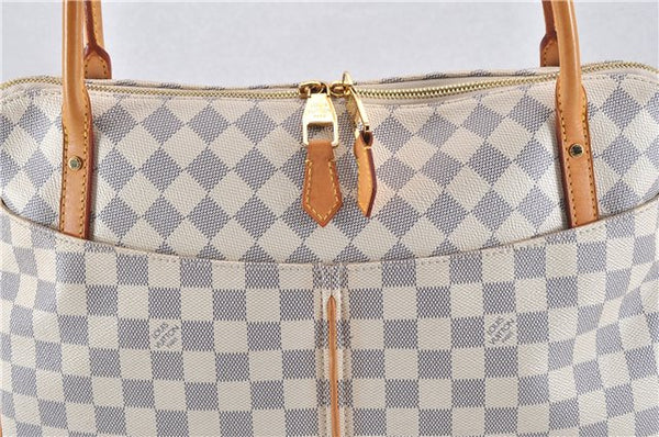 Authentic Louis Vuitton Damier Azur Figheri GM Shoulder Tote Bag N41175 LV 2036G