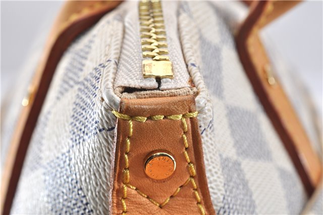 Authentic Louis Vuitton Damier Azur Figheri GM Shoulder Tote Bag N41175 LV 2036G