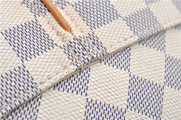 Authentic Louis Vuitton Damier Azur Figheri GM Shoulder Tote Bag N41175 LV 2036G