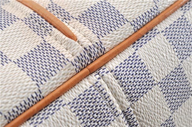 Authentic Louis Vuitton Damier Azur Figheri GM Shoulder Tote Bag N41175 LV 2036G