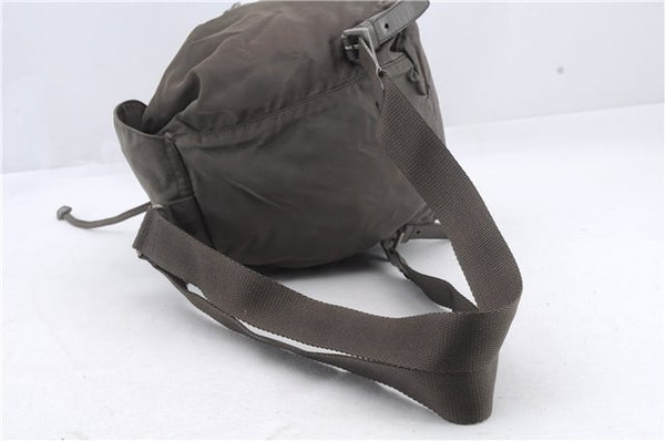 Authentic PRADA Nylon Leather Backpack Khaki Green 2037D