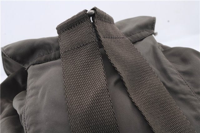 Authentic PRADA Nylon Leather Backpack Khaki Green 2037D