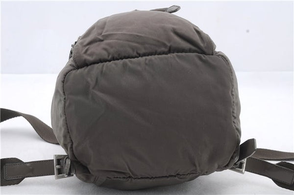 Authentic PRADA Nylon Leather Backpack Khaki Green 2037D