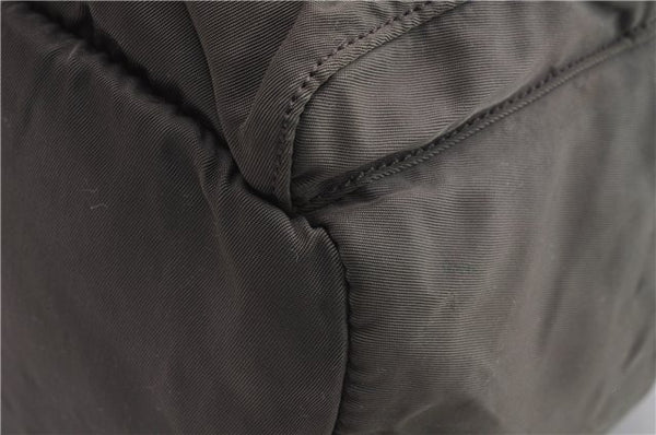 Authentic PRADA Nylon Leather Backpack Khaki Green 2037D